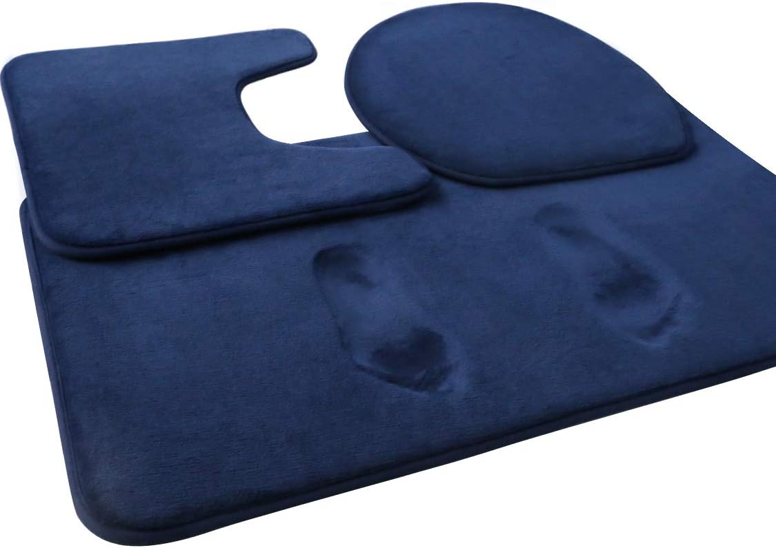 FEELSO 3 Piece Bathroom Rugs Non Slip and Absorbent Mats